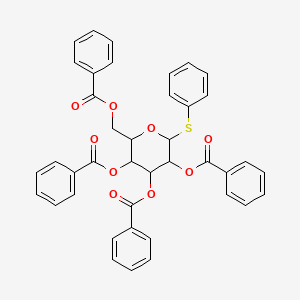 molecular formula C40H32O9S B12070774 beta-D-Galactopyranoside, phenyl 1-thio-, tetrabenzoate CAS No. 65615-60-3