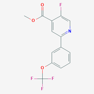 molecular formula C14H9F4NO3 B12070994 Methyl 5-fluoro-2-(3-(trifluoromethoxy)phenyl)isonicotinate 