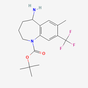 molecular formula C17H23F3N2O2 B12071216 Tert-butyl 5-amino-7-methyl-8-(trifluoromethyl)-2,3,4,5-tetrahydro-1-benzazepine-1-carboxylate 