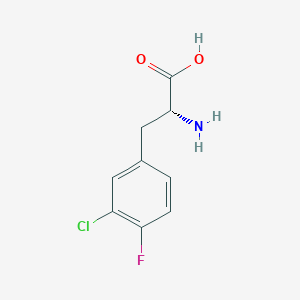 molecular formula C9H9ClFNO2 B12071282 3-Chloro-4-fluoro-D-phenylalanine 