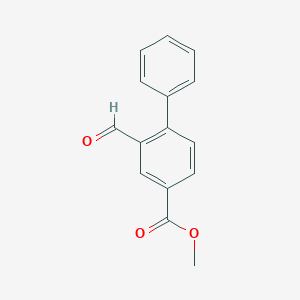 molecular formula C15H12O3 B12071351 Methyl 2-formyl-[1,1'-biphenyl]-4-carboxylate 