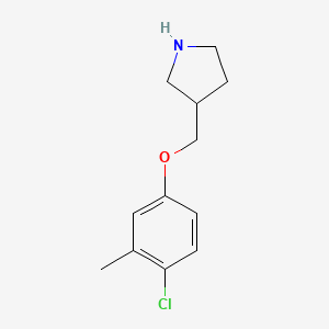 molecular formula C12H16ClNO B12071397 3-[(4-Chloro-3-methylphenoxy)methyl]pyrrolidine 