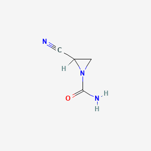 molecular formula C4H5N3O B1207140 2-cyanoaziridine-1-carboxamide CAS No. 56368-59-3