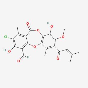 molecular formula C22H19ClO8 B1207143 Mollicellin E CAS No. 68455-10-7