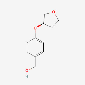 molecular formula C11H14O3 B12071561 {4-[(3R)-oxolan-3-yloxy]phenyl}methanol 
