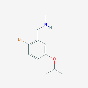 molecular formula C11H16BrNO B12071640 {[2-Bromo-5-(propan-2-yloxy)phenyl]methyl}(methyl)amine 