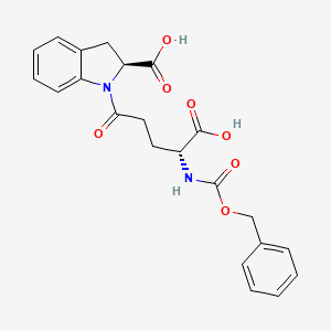molecular formula C22H22N2O7 B1207165 1-(N-Carbobenzoxy-gamma-glutamyl)indoline-2-carboxylic acid CAS No. 97975-31-0