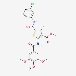 molecular formula C24H23ClN2O7S B12071652 Methyl 5-((3-chlorophenyl)carbamoyl)-4-methyl-2-(3,4,5-trimethoxybenzamido)thiophene-3-carboxylate 