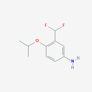 molecular formula C10H13F2NO B12071676 3-(Difluoromethyl)-4-(propan-2-yloxy)aniline 