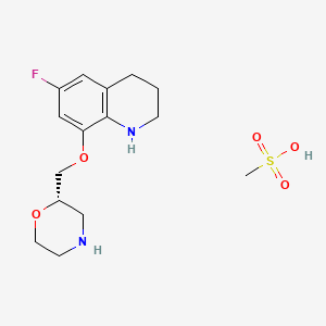 molecular formula C15H23FN2O5S B1207173 (S)Fluoro-6(morpholinyl-2-methoxy)-8-tetrahydro-1,2,3,4-quinoline CAS No. 136071-58-4
