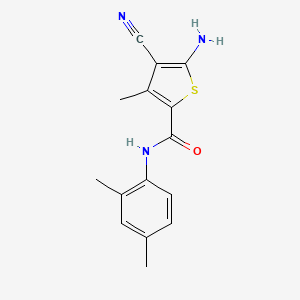 molecular formula C15H15N3OS B12071889 5-amino-4-cyano-N-(2,4-dimethylphenyl)-3-methylthiophene-2-carboxamide 