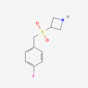 molecular formula C10H12FNO2S B12071920 3-((4-Fluorobenzyl)sulfonyl)azetidine 