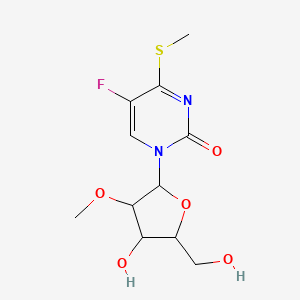 molecular formula C11H15FN2O5S B12071933 5-Fluoro-1-[4-hydroxy-5-(hydroxymethyl)-3-methoxyoxolan-2-yl]-4-methylsulfanylpyrimidin-2-one 