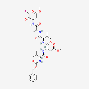 molecular formula C32H46FN5O11 B12071934 methyl (3S)-5-fluoro-3-[[(2S)-2-[[(2S)-2-[[(2S)-4-methoxy-2-[[(2S)-3-methyl-2-(phenylmethoxycarbonylamino)butanoyl]amino]-4-oxobutanoyl]amino]-3-methylbutanoyl]amino]propanoyl]amino]-4-oxopentanoate CAS No. 210344-92-6