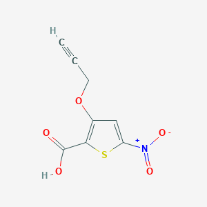 molecular formula C8H5NO5S B12072109 5-Nitro-3-(prop-2-yn-1-yloxy)thiophene-2-carboxylic acid 