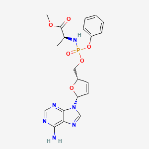 methyl (2S)-2-[[[(2S,5R)-5-(6-aminopurin-9-yl)-2,5-dihydrofuran-2-yl]methoxy-phenoxy-phosphoryl]amino]propanoate