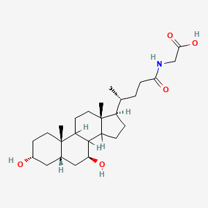 2-[[(4R)-4-[(3R,5S,7S,10S,13R,17R)-3,7-dihydroxy-10,13-dimethyl-2,3,4,5,6,7,8,9,11,12,14,15,16,17-tetradecahydro-1H-cyclopenta[a]phenanthren-17-yl]pentanoyl]amino]acetic acid