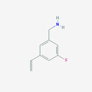 molecular formula C9H10FN B12072325 3-Fluoro-5-vinyl-benzylamine 