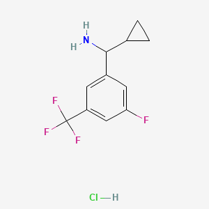 molecular formula C11H12ClF4N B12072416 Cyclopropyl(3-fluoro-5-(trifluoromethyl)phenyl)methanamine hydrochloride 