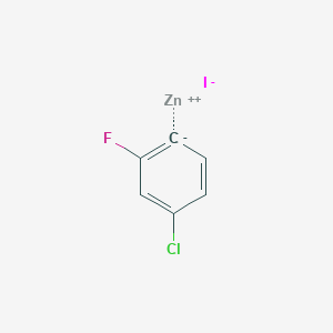 molecular formula C6H3ClFIZn B12072436 zinc;1-chloro-3-fluorobenzene-4-ide;iodide 