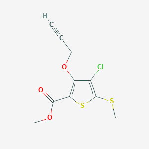molecular formula C10H9ClO3S2 B12072515 Methyl 4-chloro-5-(methylthio)-3-(prop-2-yn-1-yloxy)thiophene-2-carboxylate 
