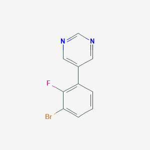 molecular formula C10H6BrFN2 B12072540 5-(3-Bromo-2-fluorophenyl)pyrimidine 