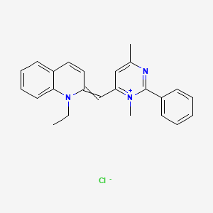 Quinolinium, 2-[(3,6-dimethyl-2-phenyl-4(3H)-pyrimidinylidene)methyl]-1-ethyl-, chloride