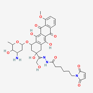 N-[[1-[4-(4-amino-5-hydroxy-6-methyloxan-2-yl)oxy-2,5,12-trihydroxy-7-methoxy-6,11-dioxo-3,4-dihydro-1H-tetracen-2-yl]-2-hydroxyethylidene]amino]-6-(2,5-dioxopyrrol-1-yl)hexanamide