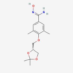 molecular formula C15H22N2O4 B12072811 (R,Z)-4-((2,2-dimethyl-1,3-dioxolan-4-yl)methoxy)-N'-hydroxy-3,5-dimethylbenzimidamide 