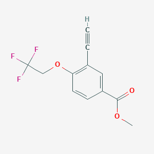 molecular formula C12H9F3O3 B12072821 Methyl 3-ethynyl-4-(2,2,2-trifluoroethoxy)benzoate 