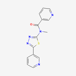 molecular formula C14H11N5OS B1207283 N-methyl-N-[5-(3-pyridinyl)-1,3,4-thiadiazol-2-yl]-3-pyridinecarboxamide 