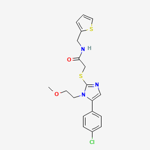 molecular formula C19H20ClN3O2S2 B1207285 2-[[5-(4-chlorophenyl)-1-(2-methoxyethyl)-2-imidazolyl]thio]-N-(thiophen-2-ylmethyl)acetamide 