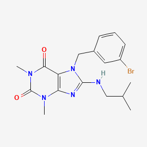 molecular formula C18H22BrN5O2 B1207287 7-[(3-Bromophenyl)methyl]-1,3-dimethyl-8-(2-methylpropylamino)purine-2,6-dione 