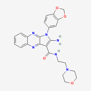 molecular formula C24H24N6O4 B1207288 2-amino-1-(1,3-benzodioxol-5-yl)-N-[2-(4-morpholinyl)ethyl]-3-pyrrolo[3,2-b]quinoxalinecarboxamide 