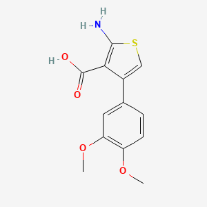 molecular formula C13H13NO4S B12072897 2-Amino-4-(3,4-dimethoxyphenyl)thiophene-3-carboxylic acid 