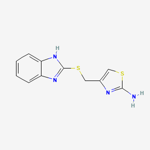 molecular formula C11H10N4S2 B1207290 4-[(1H-benzimidazol-2-ylthio)methyl]-2-thiazolamine 