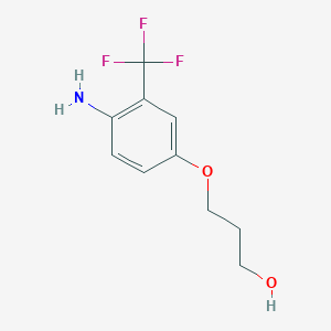 molecular formula C10H12F3NO2 B12072944 3-[4-Amino-3-(trifluoromethyl)phenoxy]propan-1-ol 
