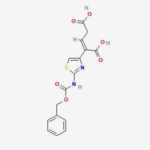 molecular formula C16H14N2O6S B12072957 (Z)-2-[2-(phenylmethoxycarbonylamino)-1,3-thiazol-4-yl]pent-2-enedioic acid 