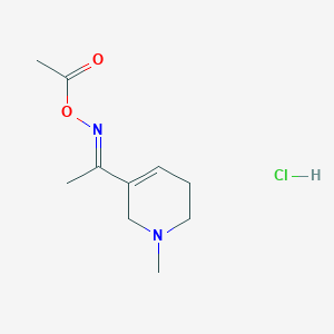 molecular formula C10H17ClN2O2 B12072995 [(E)-1-(1-methyl-3,6-dihydro-2H-pyridin-5-yl)ethylideneamino] acetate;hydrochloride 