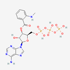 molecular formula C18H23N6O14P3 B1207302 3'-O-[2-(Methylamino)benzoyl]adenosine 5'-(tetrahydrogen triphosphate) CAS No. 85287-56-5