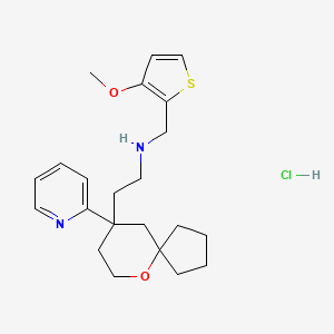 molecular formula C22H31ClN2O2S B12073029 N-((3-Methoxythiophen-2-yl)methyl)-2-(9-(pyridin-2-yl)-6-oxaspiro[4.5]decan-9-yl)ethanamine hydrochloride CAS No. 1951441-10-3