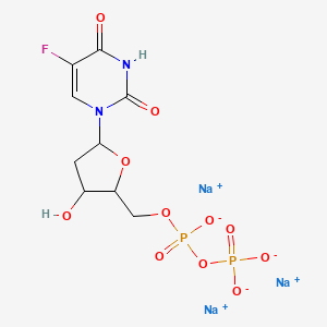 molecular formula C9H10FN2Na3O11P2 B12073054 Trisodium;[[5-(5-fluoro-2,4-dioxopyrimidin-1-yl)-3-hydroxyoxolan-2-yl]methoxy-oxidophosphoryl] phosphate 