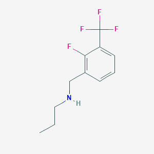 molecular formula C11H13F4N B12073299 {[2-Fluoro-3-(trifluoromethyl)phenyl]methyl}(propyl)amine 