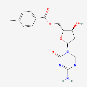 molecular formula C16H18N4O5 B12073317 4-Amino-1-[2-deoxy-5-O-(4-methylbenzoyl)-beta-D-erythro-pentofuranosyl]-1,3,5-triazin-2(1H)-one CAS No. 183016-22-0