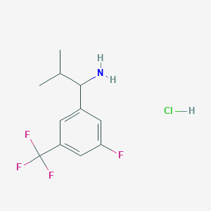 molecular formula C11H14ClF4N B12073422 1-(3-Fluoro-5-(trifluoromethyl)phenyl)-2-methylpropan-1-amine hydrochloride 