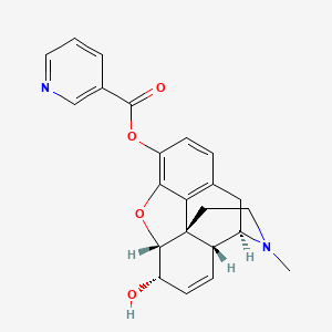 molecular formula C23H22N2O4 B1207345 Morphine 3-nicotinate CAS No. 83465-15-0