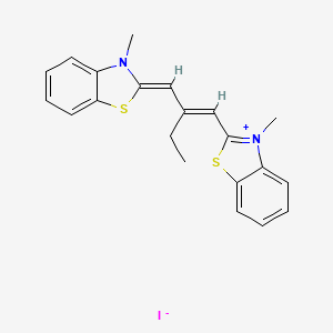 molecular formula C21H21IN2S2 B12073465 3-Methyl-2-(2-((3-methyl-3H-benzothiazol-2-ylidene)methyl)but-1-enyl)benzothiazolium iodide CAS No. 47450-63-5