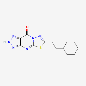 molecular formula C13H16N6OS B1207347 6-(2-Cyclohexylethyl)-(1,3,4)thiadiazolo(3,2-a)-1,2,3-triazolo(4,5-d)pyrimidin-9(1H)-one CAS No. 118314-35-5