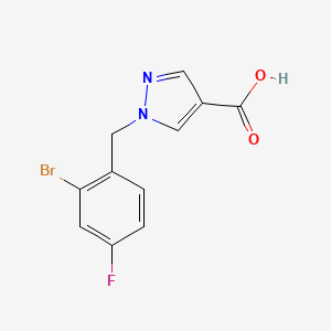 molecular formula C11H8BrFN2O2 B12073497 1-[(2-Bromo-4-fluorophenyl)methyl]-1H-pyrazole-4-carboxylic acid 