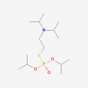 molecular formula C14H32NO3PS B1207353 S-(2-(Bis(1-methylethyl)amino)ethyl) O,O-bis(1-methylethyl) phosphorothioate CAS No. 22259-19-4